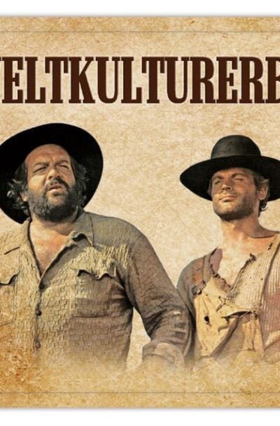 Blechwaren Fabrik Braunschweig: Bud Spencer & Terence Hill Bierdeckel aus Blech Weltkulturerbe 10 x 10 cm