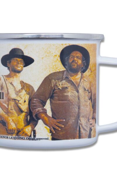 Blechwaren Fabrik Braunschweig: Bud Spencer & Terence Hill Emaille Tasse Wanted