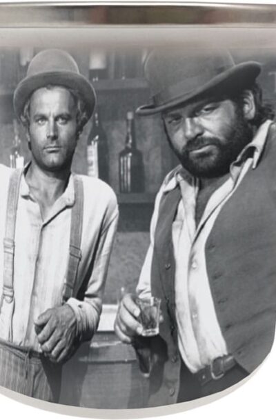 Blechwaren Fabrik Braunschweig: Bud Spencer & Terence Hill Emaille Tasse Old School Heroes