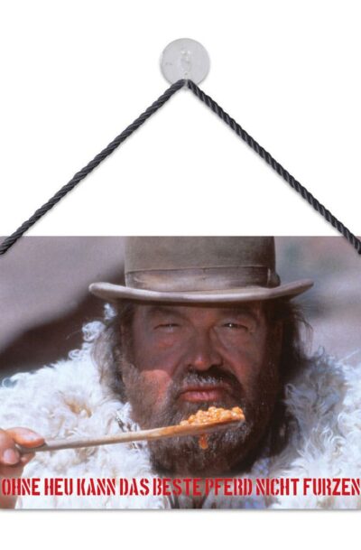 Blechwaren Fabrik Braunschweig: Bud Spencer Blechschild Bohnen 16,5 x 11,5 cm