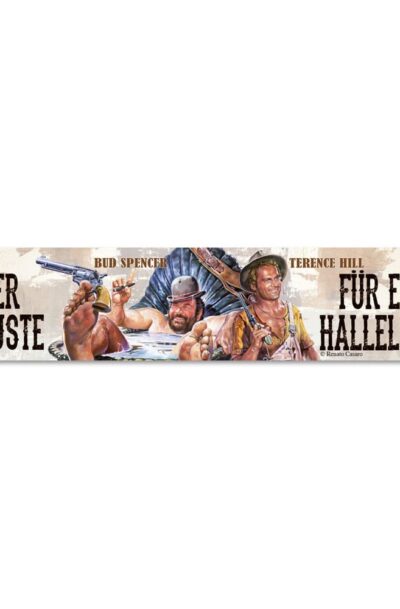 Blechwaren Fabrik Braunschweig: Bud Spencer & Terence Hill Blechschild mit Magnet Vier Fäuste für ein Halleluja 16 x 3,5 cm