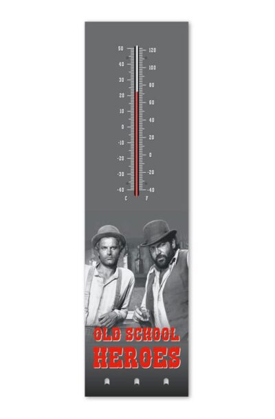 Blechwaren Fabrik Braunschweig: Bud Spencer & Terence Hill Thermometer mit Schlüsselhalter Old School Heroes