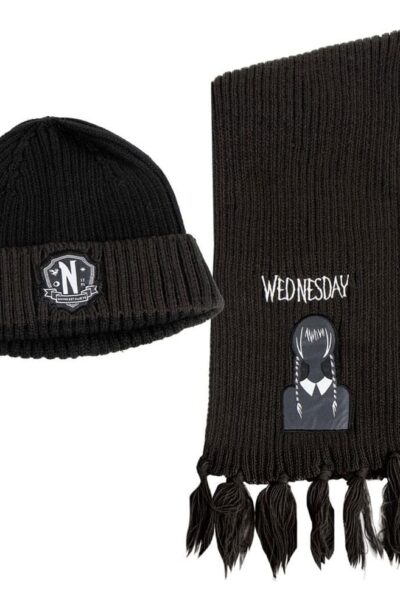 Cerdá: Wednesday Beanie & Schal Set Nevermore