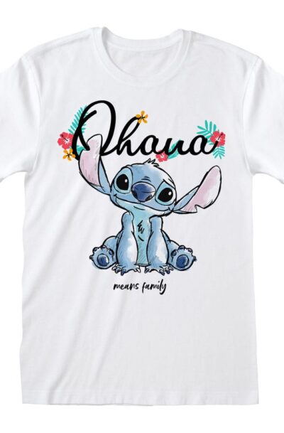 Heroes Inc: Lilo & Stitch T-Shirt Ohana Means Family White Grösse M