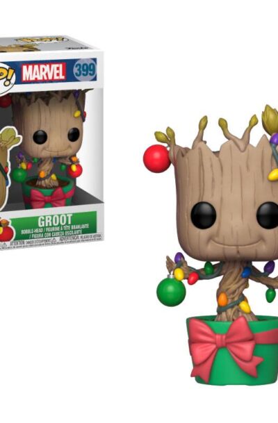 Funko: Marvel Comics POP! Marvel Holiday Vinyl Wackelkopf-Figur Groot (Lights & Ornaments) 9 cm