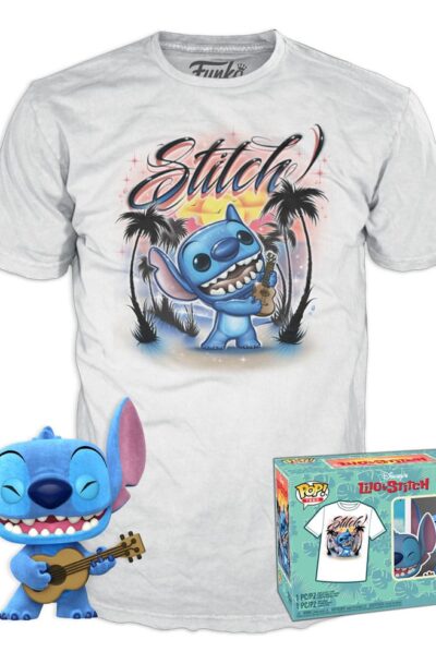 Funko: Lilo & Stitch POP! & Tee Vinyl Figur & T-Shirt Set Ukelele Stitch (FL) Grösse L