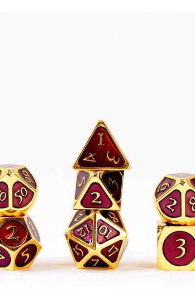 FanRoll: FanRoll Würfel Set Gold with Purple Enamel (7)