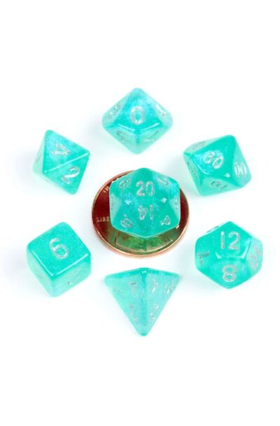 FanRoll: FanRoll Mini Würfel Set Stardust Turquoise (7)