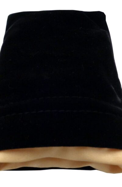 FanRoll: FanRoll Würfelbeutel Velvet Black with Gold Satin Small