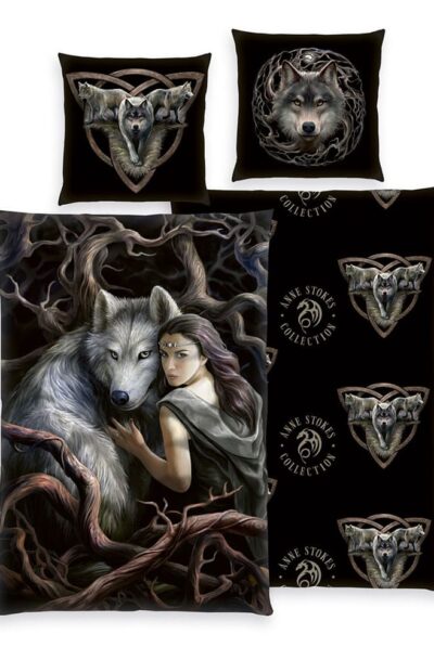 Herding: Anne Stokes Bettwäsche Wolfs 135 x 200 cm