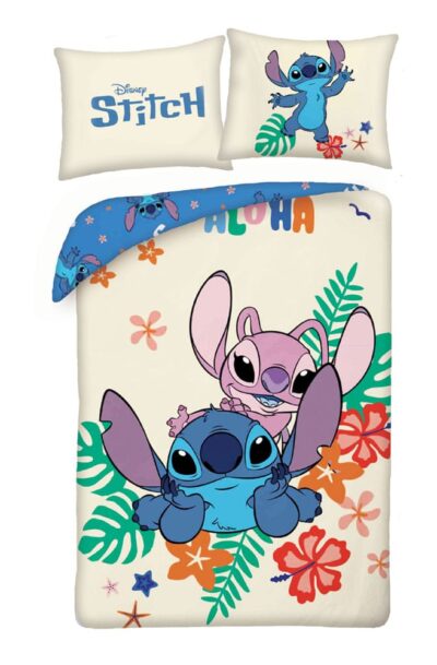 Halantex: Lilo & Stitch Bettwäsche Stitch & Angel Flowers 140 x 200 cm / 70 x 90 cm