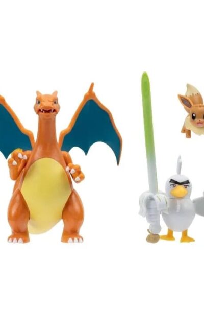 Jazwares: Pokémon Figuren 3er-Pack Evoli, Lauchzelot & Glurak