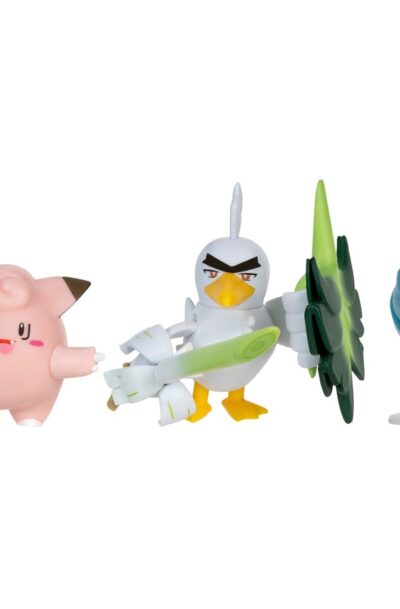 Jazwares: Pokémon Battle Figure Set Figuren 3er-Pack Piepi, Tanhel, Lauchzelot 5 cm