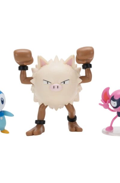 Jazwares: Pokémon First Partner Battle Figure Set Figuren 3er-Pack Bähmon, Plinfa & Rasaff