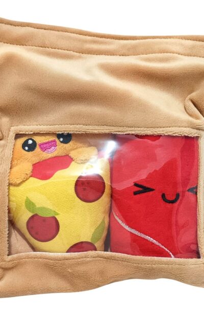 Joy Toy (IT): Yummis Together Plüschfiguren 2er-pack Pizza & Cola in Take Away Bag 21 cm