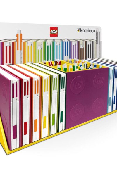 Joy Toy (IT): LEGO Verkaufsdisplay / Thekendisplay für Gelstifte & Notizbücher mit Stift