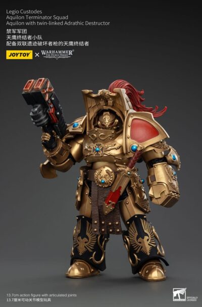 Joy Toy (CN): Warhammer The Horus Heresy Actionfigur 1/18 Legio Custodes Aquilon Terminator Squad Aquilon with twin-linked Adrathic Destructor 14 cm