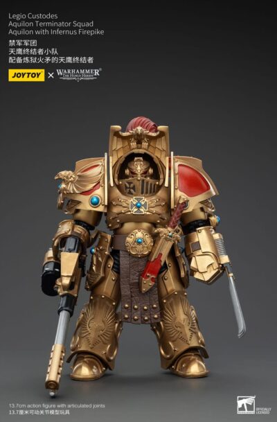 Joy Toy (CN): Warhammer The Horus Heresy Actionfigur 1/18 Legio Custodes Aquilon Terminator Squad Aquilon with Infernus Firepike 14 cm