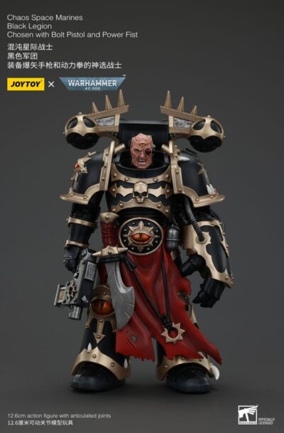 Joy Toy (CN): Warhammer 40k Actionfigur Chaos Space Marines Black Legion Chosen with Bolt Pistol and Power Fist 20 cm