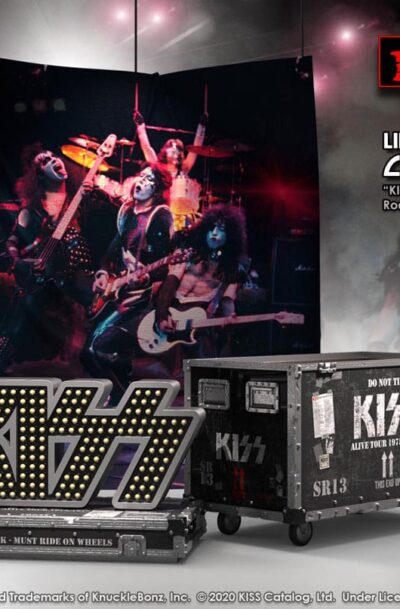 Knucklebonz: Kiss Rock Ikonz On Tour Road Case Statue & Bühnenhintergrund Set Alive! Tour
