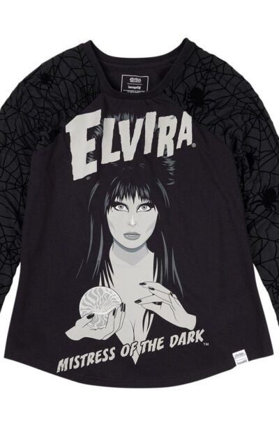 Loungefly: Elivira by Loungefly Tee T-Shirt Unisex Shirred Raglan Grösse XL