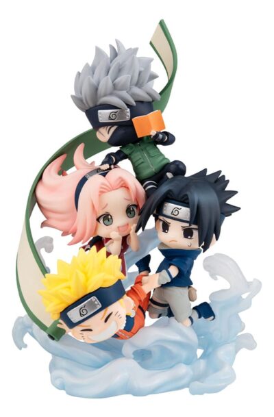 Megahouse: Naruto Shippuden FigUnity PVC Mini-Statue Gather here, Team 7 13 cm (with gift)