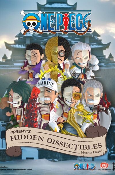 Mighty Jaxx: One Piece Freeny’s Hidden Dissectables Marines Edition 4 inch Vinyl Figure Blind Box Display (6)