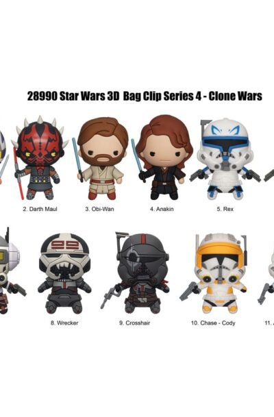 Monogram Int.: Star Wars Clone Wars 3D PVC-Taschenanhänger Series 4 Display (24)