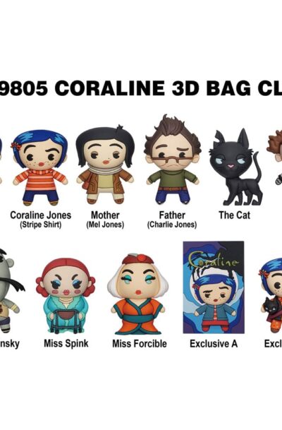 Monogram Int.: Coraline 3D PVC-Taschenanhänger Series 1 Display (24)