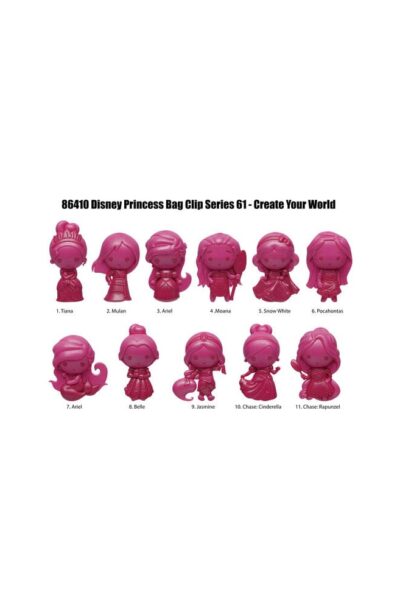 Monogram Int.: Disney Create your World 3D PVC-Taschenanhänger Princess Serie 64 Display (24)