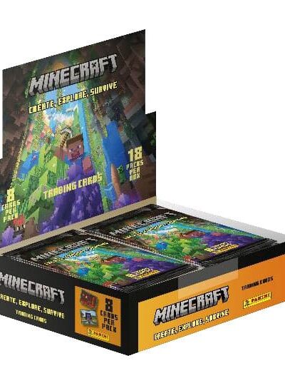 Panini: Minecraft – Create, Explore, Survive Trading Cards Flow Packs Display (18)