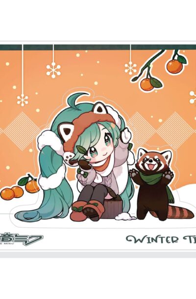POPbuddies: Hatsune Miku Acryl Figurenaufsteller aus Acryl Miku and Red Panda (Winter Time) 11 cm