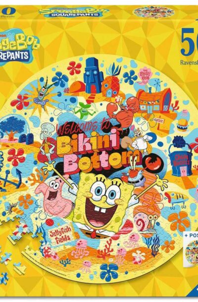 Ravensburger: SpongeBob Schwammkopf Rund-Puzzle Welcome to Bikini Bottom (500 Teile)