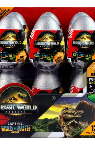 Jurassic World: Die Wiedergeburt Pop N Lock Blind Box Display Captivz Build n Battle Dinos (12)