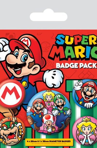 Pyramid International: Super Mario Ansteck-Buttons 5er-Pack