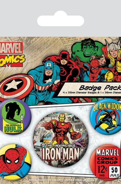 Pyramid International: Marvel Comics Ansteck-Buttons 5er-Pack Iron Man