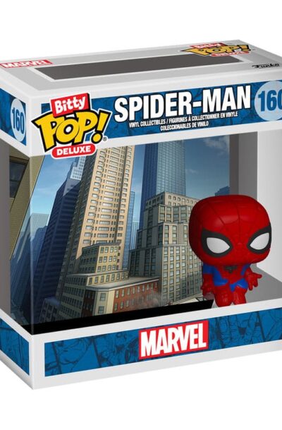 Funko: Spider-Man Bitty POP! Deluxe Vinyl Figuren Spider-Man(Cityscape) Display (12) 2,5 cm