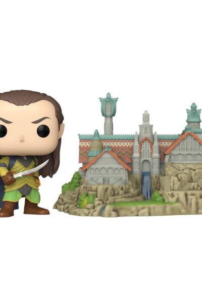 Funko: Der Herr der Ringe POP! Town Vinyl Figur Elrond & Rivendell 9 cm