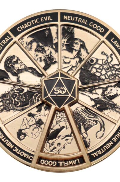 FaNaTtik: Dungeons & Dragons Ansteck-Pin Alignment Spinner Gold Coloured Limited Edition