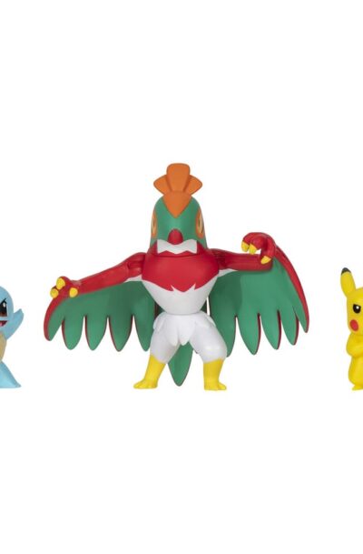 Jazwares: Pokémon Select Battle Figur Pikachu, Schiggy, Resladero 7,5 cm