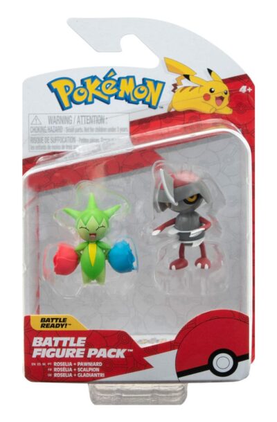 Jazwares: Pokémon Battle Figure Pack Minifiguren 2er-Pack Gladiantri, Roselia 5 cm