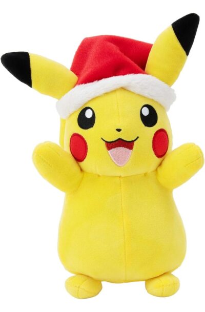 Jazwares: Pokémon Plüschfigur Winter Pikachu mit Weihnachtsmütze 20 cm