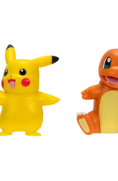 Jazwares: Pokémon Battle Figure First Partner Set Figuren 2er-Pack Glumanda #2, weiblicher Pikachu