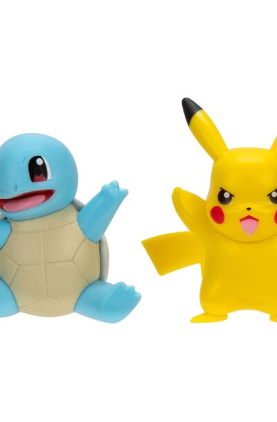 Jazwares: Pokémon Battle Figure First Partner Set Figuren 2er-Pack Shiggy #2, Pikachu #9