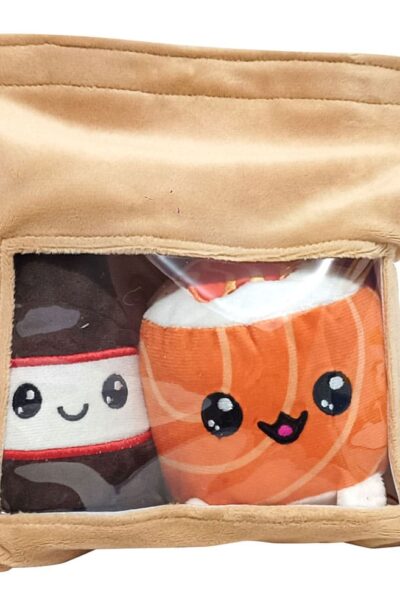 Joy Toy (IT): Yummis Together Plüschfiguren 2er-pack Uramaki & Soya in Take Away Bag 21 cm