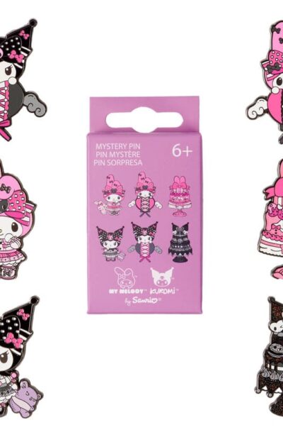 Loungefly: Sanrio by Loungefly Ansteck-Pins Blind Box My Melody and Kuromi Pink and Black Sortiment (12)