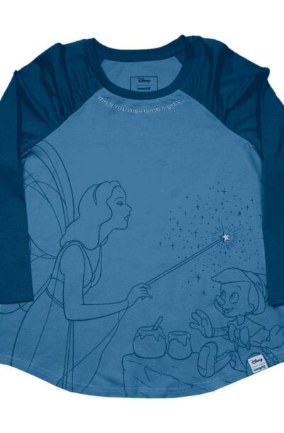 Loungefly: Pinocchio by Loungefly Tee T-Shirt Unisex Blue Fairy Shirred Raglan Grösse M