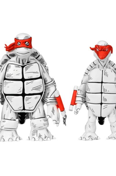 NECA: Teenage Mutant Ninja Turtles (Mirage Comics) Actionfiguren 2er-Pack Black and White First Turtles 18 cm