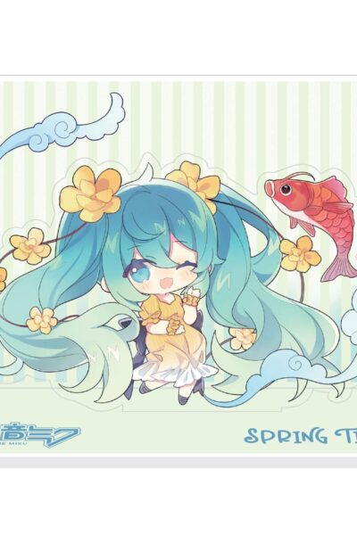 POPbuddies: Hatsune Miku Acryl Figurenaufsteller aus Acryl Hatsune Miku Spring Time Chibi Miku with Koi 11 cm