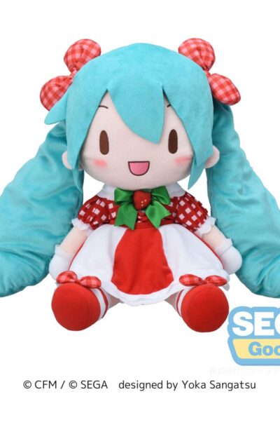 Character Vocal Series 01: Hatsune Miku Fuwa Petit Plüschfigur Hatsune Miku x Love and Berry Dress Up and Dance! Lovely Strawberry 40 cm